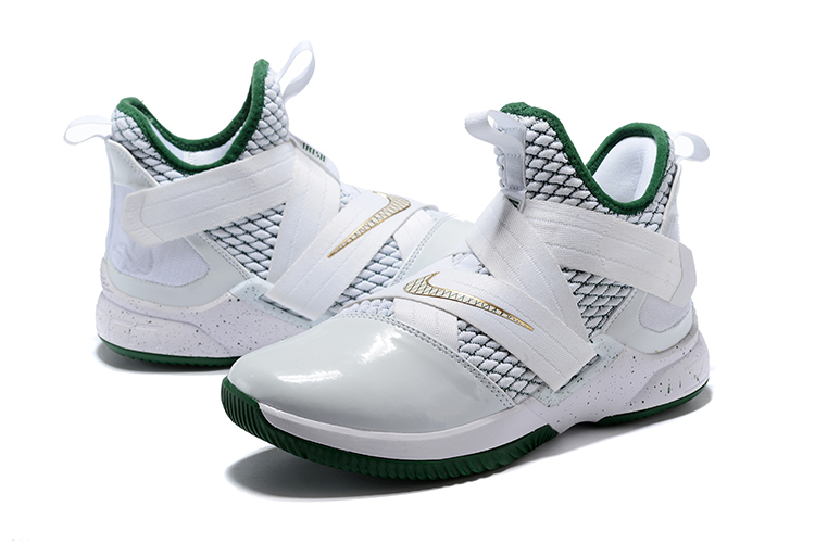 Men Nike LeBron Soldoer XII White Green Shoes - Click Image to Close